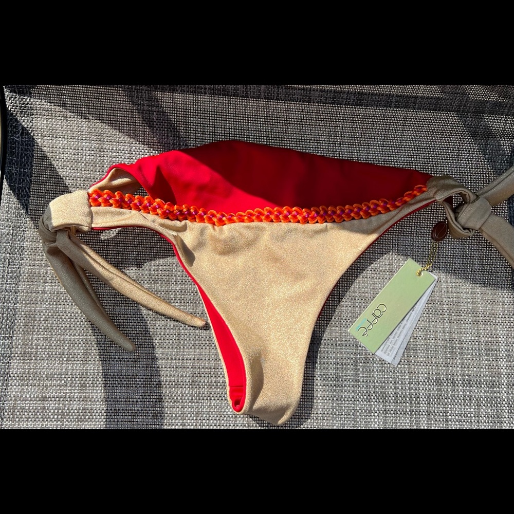 Nwpt Caffe bikini bottoms gold size L